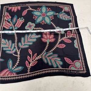 Double D Ranch Black and Pink Floral Scarf